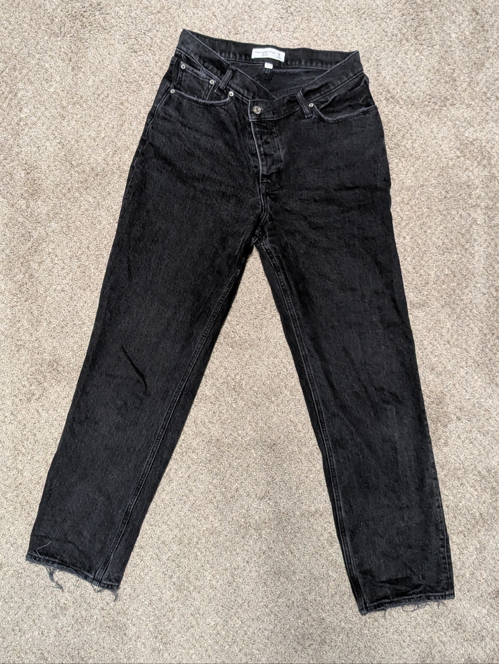 Abercrombie & Fitch Women's Black The Dad High-Rise Jeans